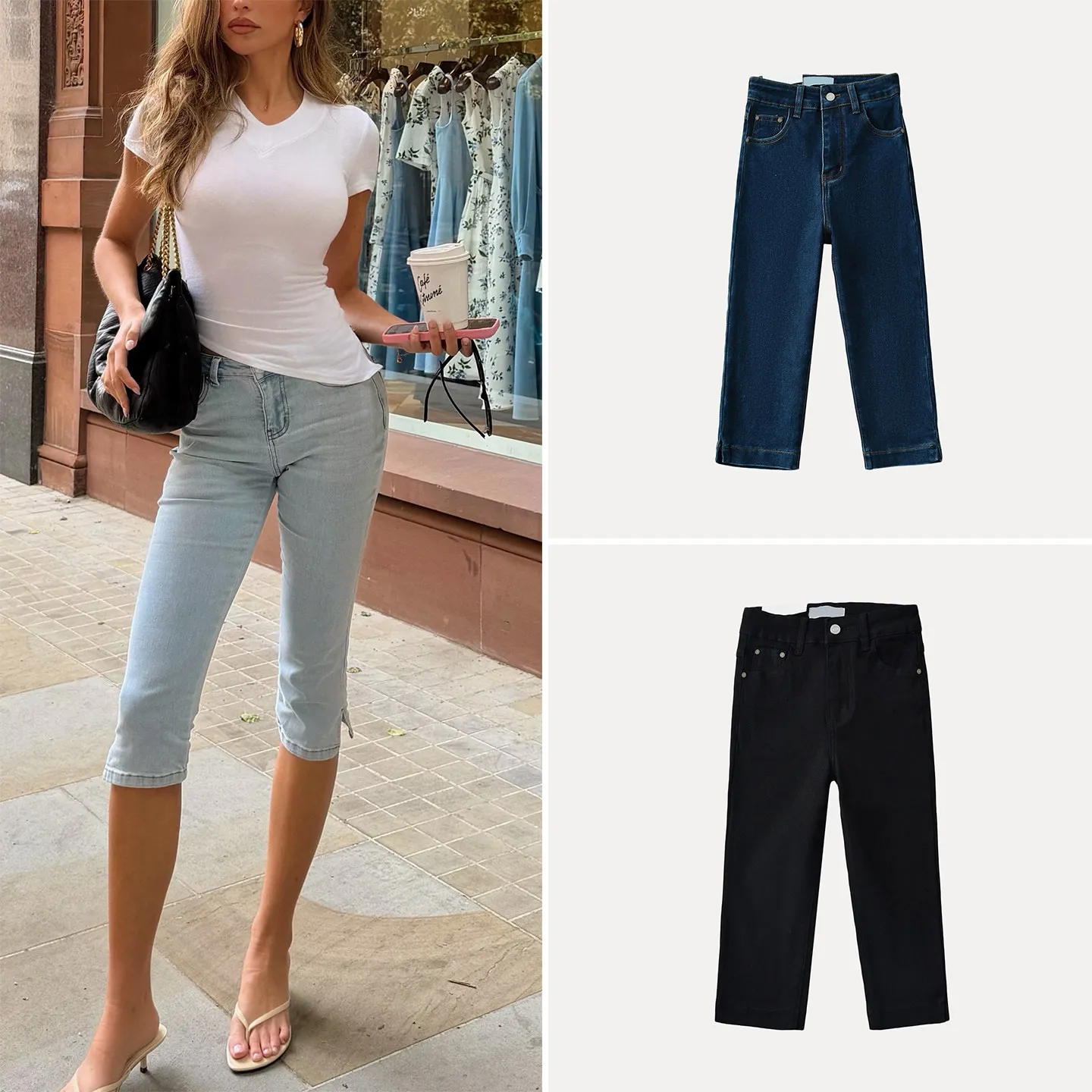 Slim Fit Capri Pants Women's Jeans Elastic Slit Seven-Length Summer Fashion Casual Ladies' Standard Waist Button Closure
Slim Fit Capri Pants Women's Jeans Elastic Slit Seven-Length Summer Fashion Casual Ladies' Standard Waist Button Closure