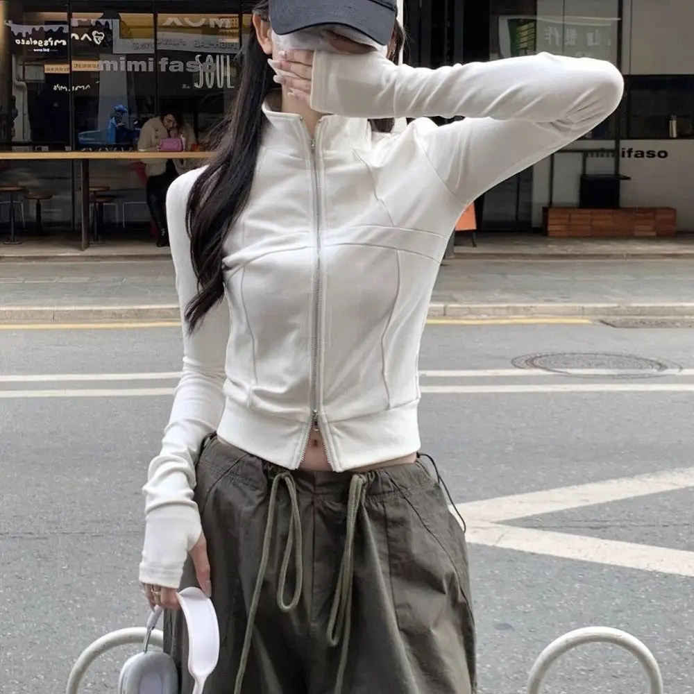 Fashion Stand-up Collar Female Solid Sweatshirt Korean Slim Fit Long Sleeve Shirt Basic All-match Crop Tops Women Women
Fashion Stand-up Collar Female Solid Sweatshirt Korean Slim Fit Long Sleeve Shirt Basic All-match Crop Tops Women Women