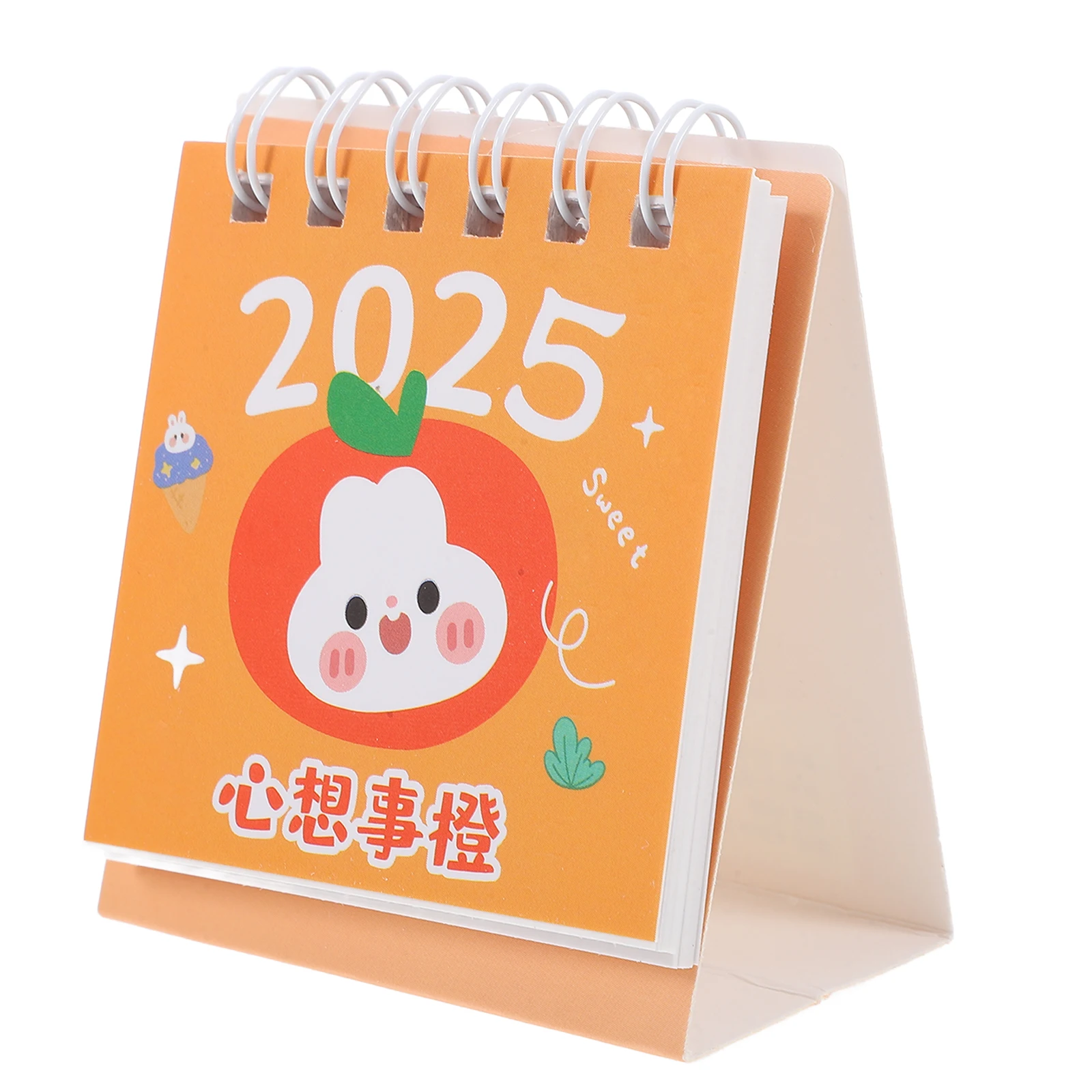 Cute Mini Desk 2024-2025 Orange Bunny Pattern Standing Flip Spiral Bound Mini Desktop Calendar For Office Home School Decor
Cute Mini Desk 2024-2025 Orange Bunny Pattern Standing Flip Spiral Bound Mini Desktop Calendar For Office Home School Decor