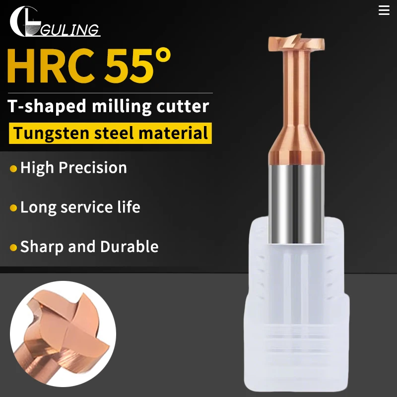 GULING 1 шт. Т-образная фреза, твердосплавная HRC55, концевая фреза из сплава вольфрамовой стали, долбежные фрезы, инструмент с ЧПУ для стали
GULING 1 шт. Т-образная фреза, твердосплавная HRC55, концевая фреза из сплава вольфрамовой стали, долбежные фрезы, инструмент с ЧПУ для стали
