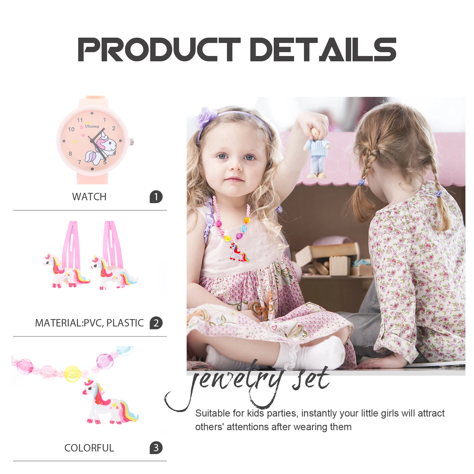Necklace for Girls Children's Jewelry Set Kids Bracelet and Little Adorable Watch Kit
Necklace for Girls Children's Jewelry Set Kids Bracelet and Little Adorable Watch Kit