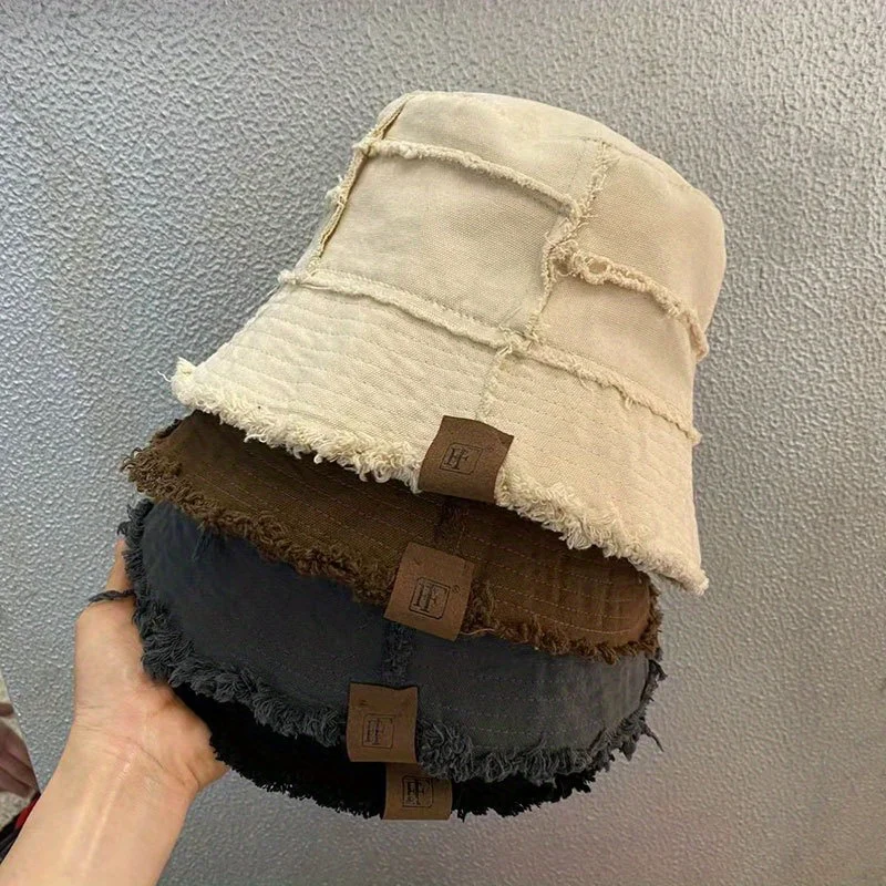 Wide Brim Denim Shabby Double Side Fisherman Hat Washed Retro Letter Label Solid Bucket Hat Outdoor Travel Sunscreen Sun Hat
Wide Brim Denim Shabby Double Side Fisherman Hat Washed Retro Letter Label Solid Bucket Hat Outdoor Travel Sunscreen Sun Hat