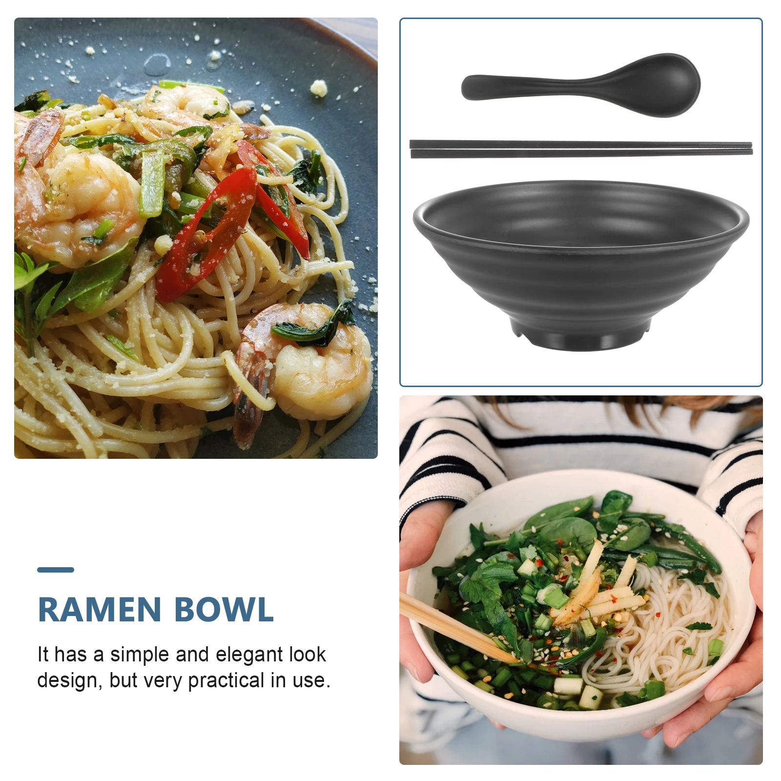 Ramen Bowl Set Japanese Soup Bowls Instant Noodle Kitchen Black Asian for Noodles
Ramen Bowl Set Japanese Soup Bowls Instant Noodle Kitchen Black Asian for Noodles