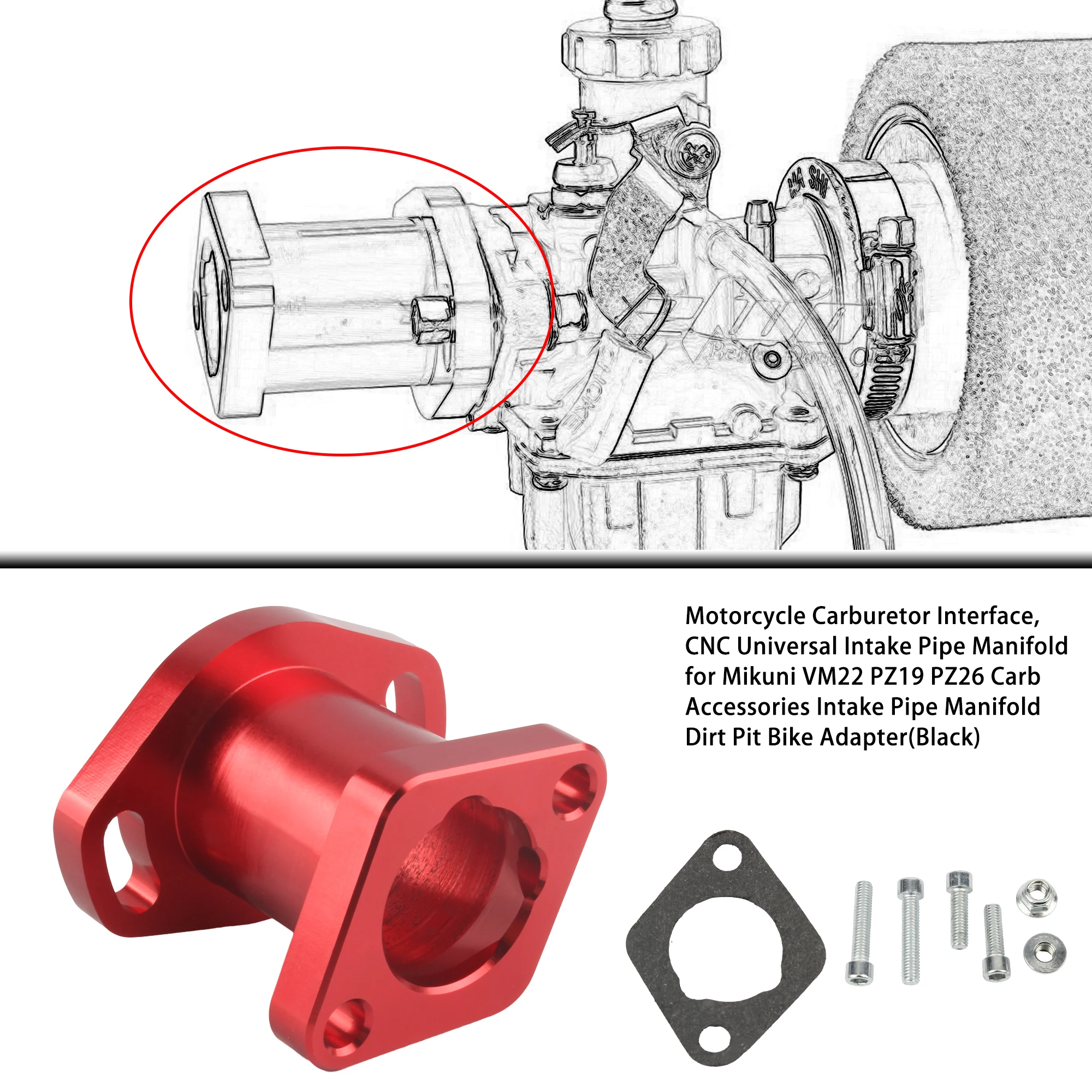 VM22 Motorcycle Carburetor Intake Adaptor CNC Intake Manifold For Mikuni 125cc 140cc 150cc 160cc Mini Bike Go Kart Motocross
VM22 Motorcycle Carburetor Intake Adaptor CNC Intake Manifold For Mikuni 125cc 140cc 150cc 160cc Mini Bike Go Kart Motocross