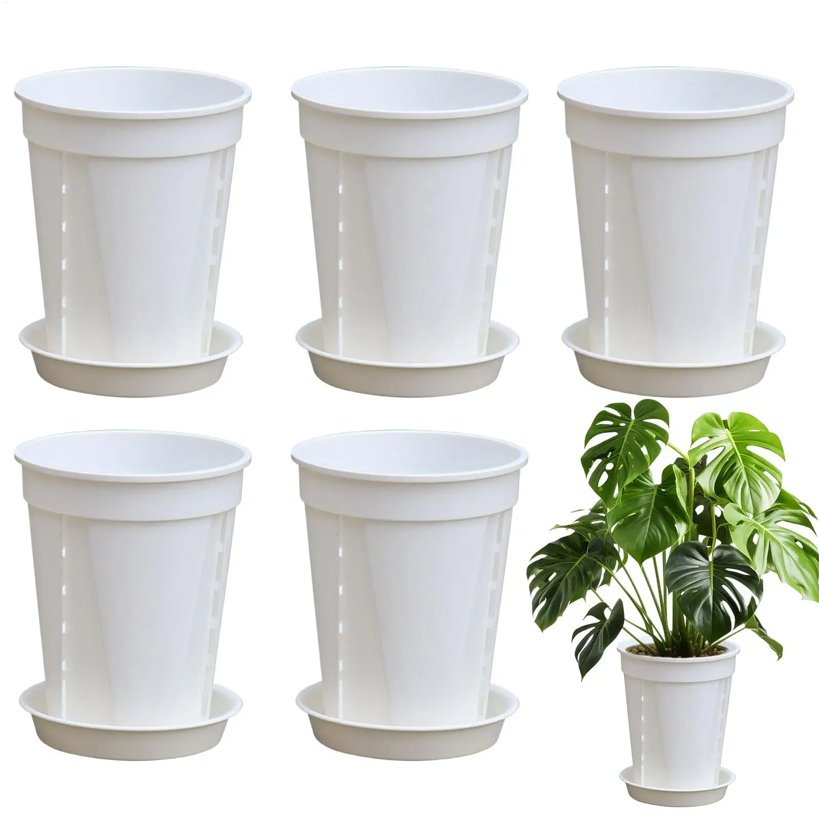 Planter Pot Garden Pots 5 Piece Containers Box Grow With Trays For Outdoor Balcony Porch Window Patio Outside
Planter Pot Garden Pots 5 Piece Containers Box Grow With Trays For Outdoor Balcony Porch Window Patio Outside
