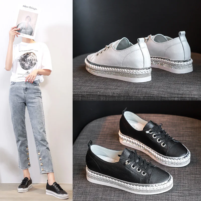 Spring Autumn Korean Style Fairy Water Diamond Thick Bottom Real Leather Lazy Shoes Casual Flat Bottom Single Shoes
Spring Autumn Korean Style Fairy Water Diamond Thick Bottom Real Leather Lazy Shoes Casual Flat Bottom Single Shoes