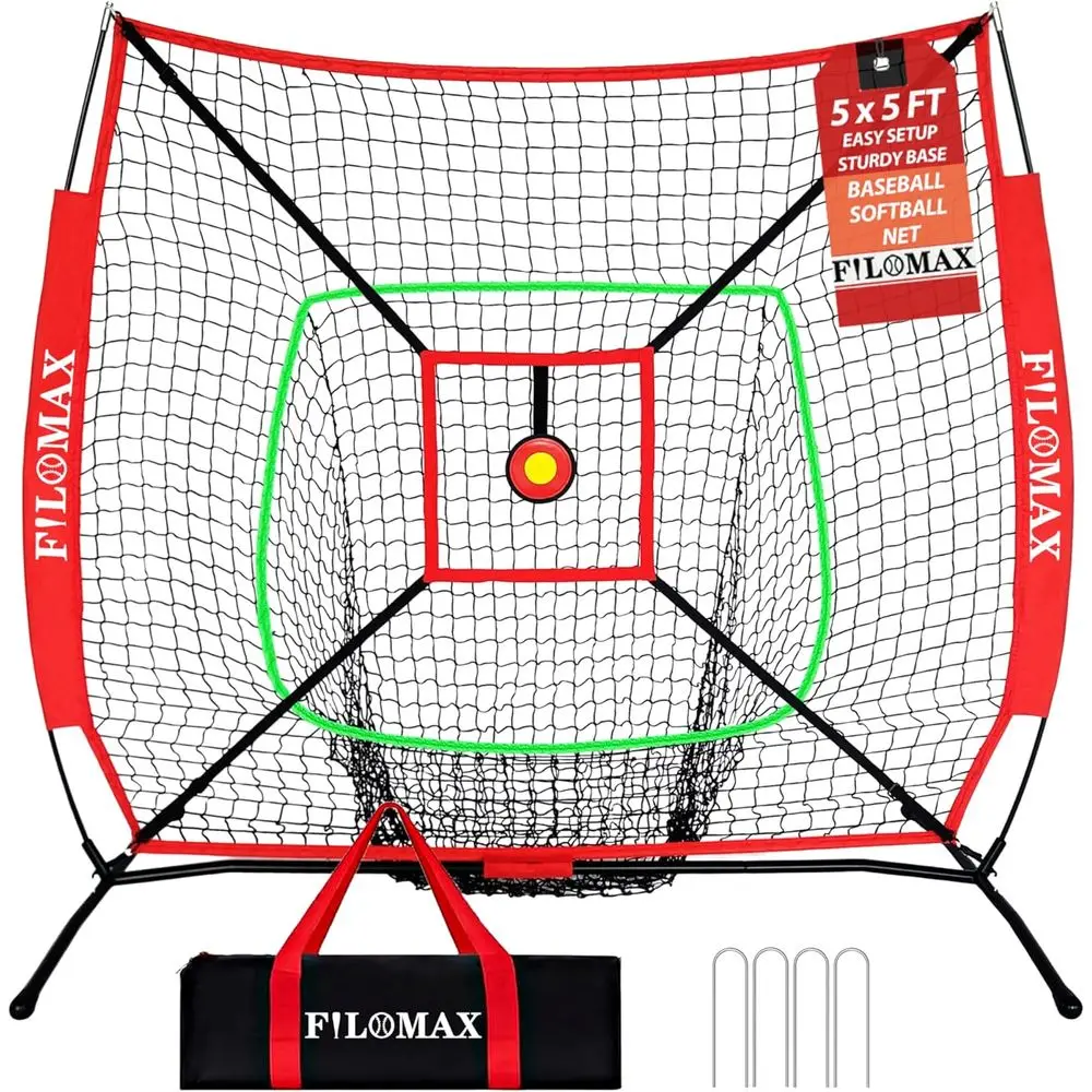 5x5 T Baseball & Sotball Practice Net with Red Strike Zone & Target | Youth Baseball & Sotball Training Net or Hitting, Pitching
5x5 T Baseball & Sotball Practice Net with Red Strike Zone & Target | Youth Baseball & Sotball Training Net or Hitting, Pitching