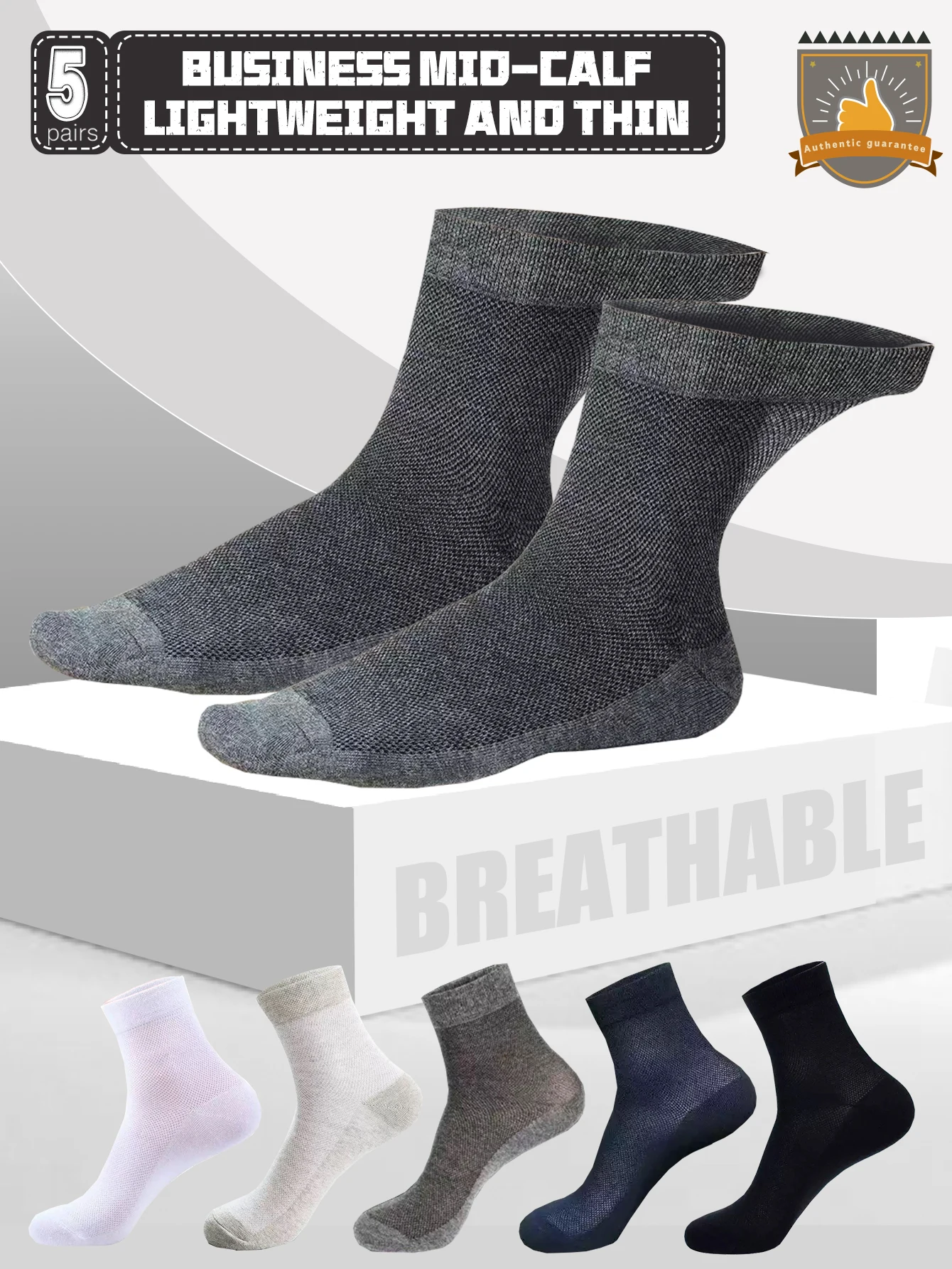 5 Pairs Men's Black Business Mid-Calf Socks Breathable Thin Mesh Spring Summer Sporty Casual Long Socks Pure Color Versatile
5 Pairs Men's Black Business Mid-Calf Socks Breathable Thin Mesh Spring Summer Sporty Casual Long Socks Pure Color Versatile