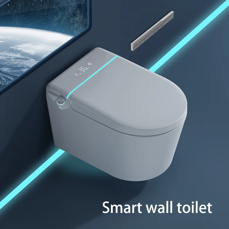 Electric Smart Toilet Wall-Mounted Auto-Open Lid Heated Seat Dual-Flush P-Trap Remote Control Elongated Bowl Shape Intelligent
Electric Smart Toilet Wall-Mounted Auto-Open Lid Heated Seat Dual-Flush P-Trap Remote Control Elongated Bowl Shape Intelligent
