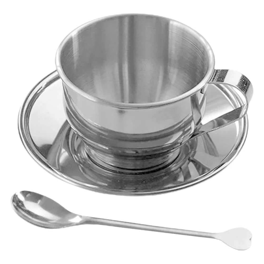 1 set Coffee Cup Saucer Set Stainless Steel Tea Major Mugs Vintage Garden Outdoor Practical Long Term Use Durable Simple Design
1 set Coffee Cup Saucer Set Stainless Steel Tea Major Mugs Vintage Garden Outdoor Practical Long Term Use Durable Simple Design