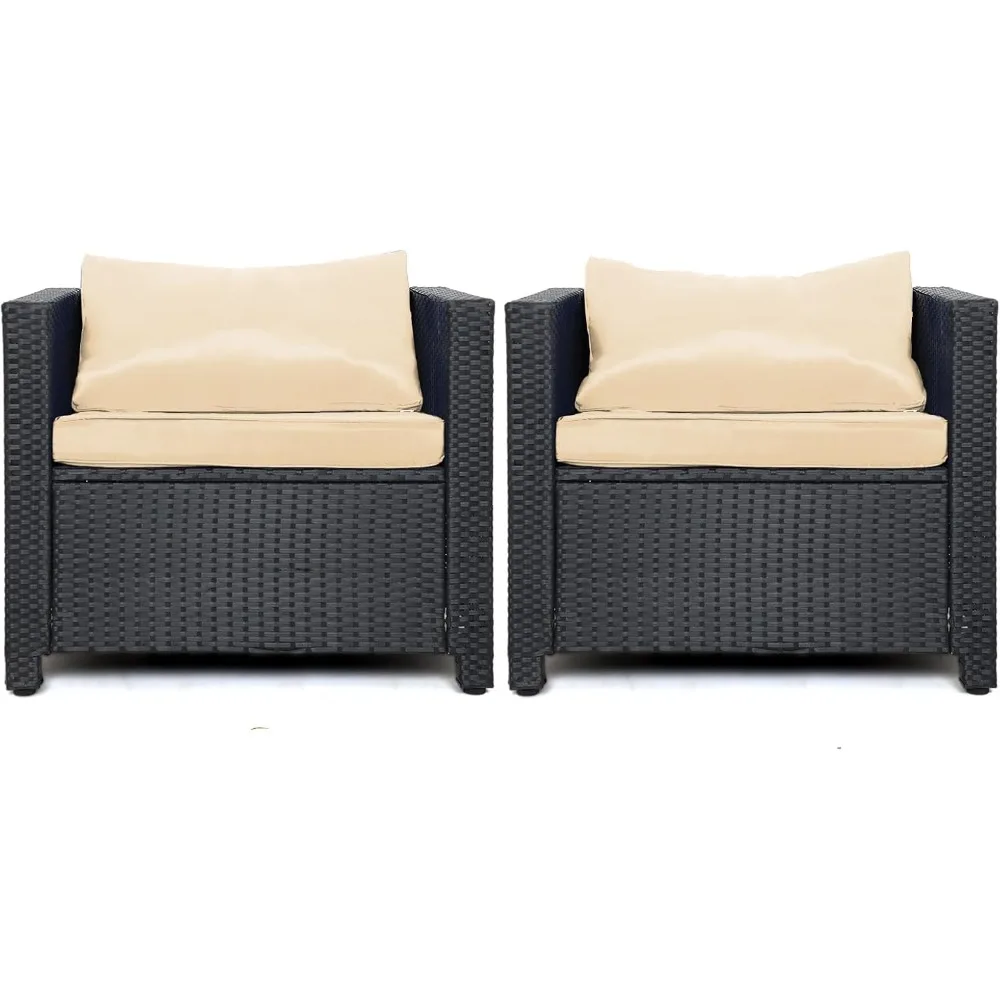 Outdoor Wicker Chair, Wicker Patio Chairs,Balcony Chairs,Front Porch Furniture, Beige
Outdoor Wicker Chair, Wicker Patio Chairs,Balcony Chairs,Front Porch Furniture, Beige