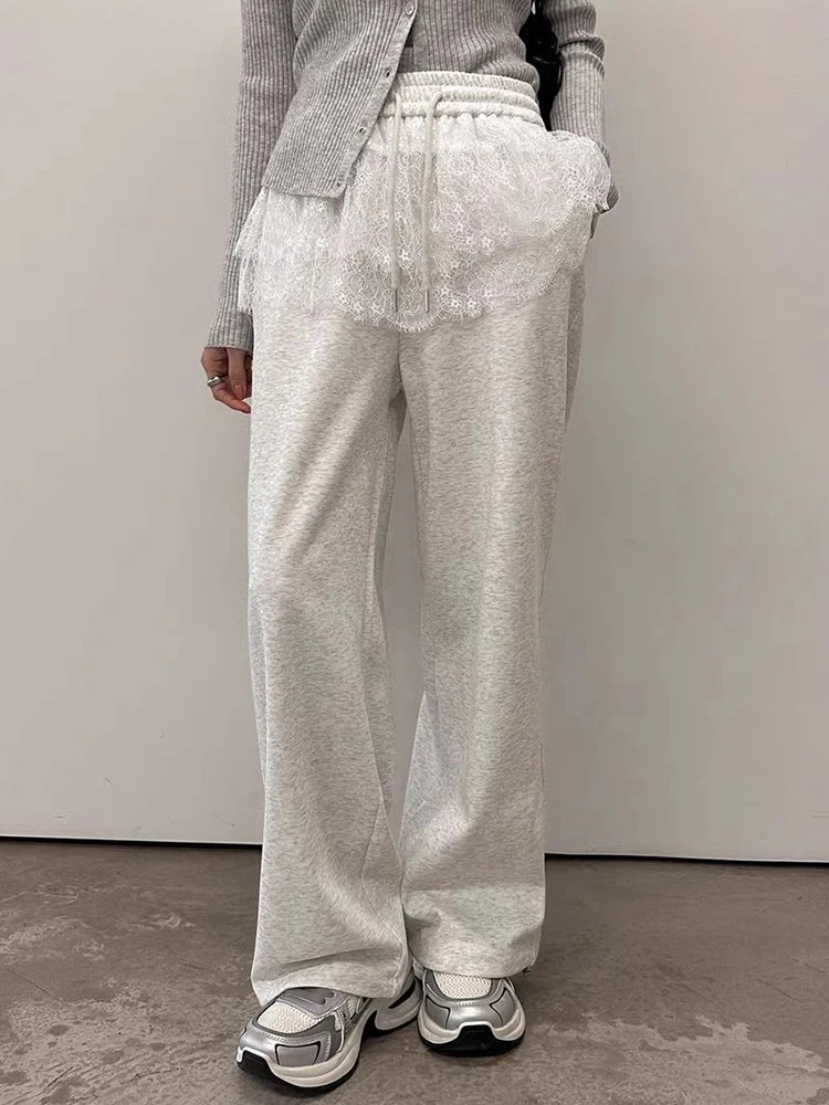 lace splicing wide pants for women's spring new high waiste drawstring straight leg casual sports pants 2025 New
lace splicing wide pants for women's spring new high waiste drawstring straight leg casual sports pants 2025 New