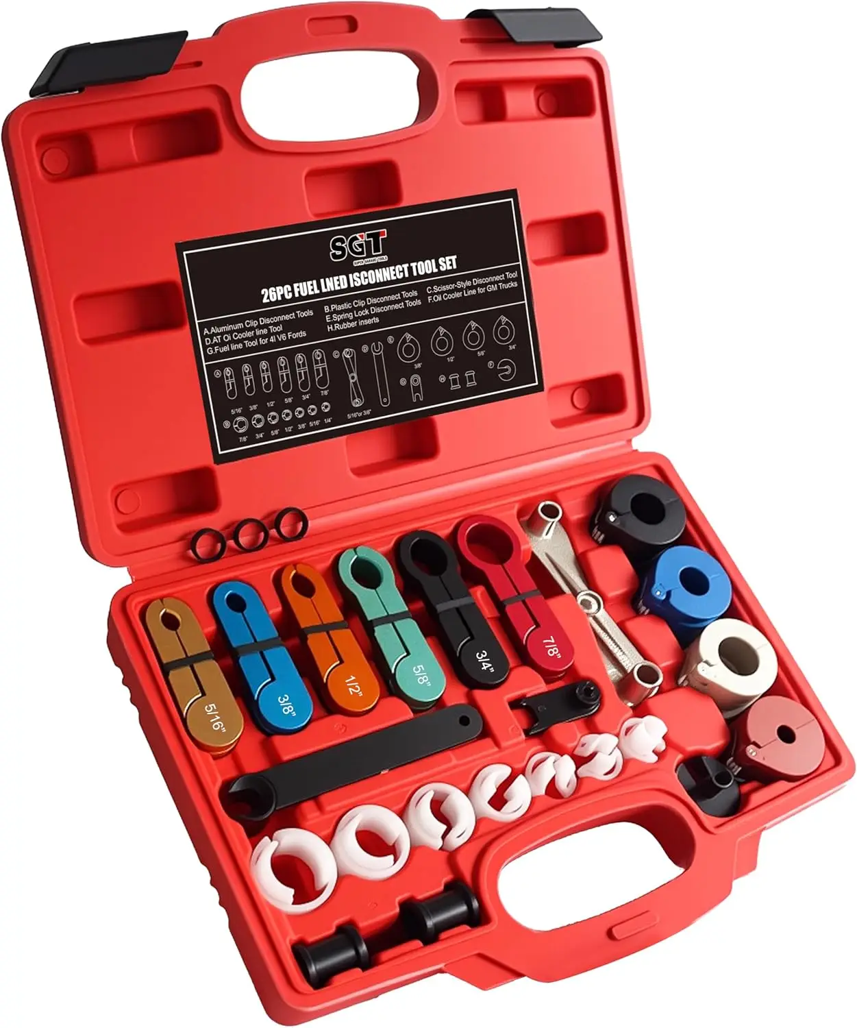 SGT 26pcs Quick Disconnect Tool Set for Fuel & Transmission Lines, Fits Most Vehicles
SGT 26pcs Quick Disconnect Tool Set for Fuel & Transmission Lines, Fits Most Vehicles