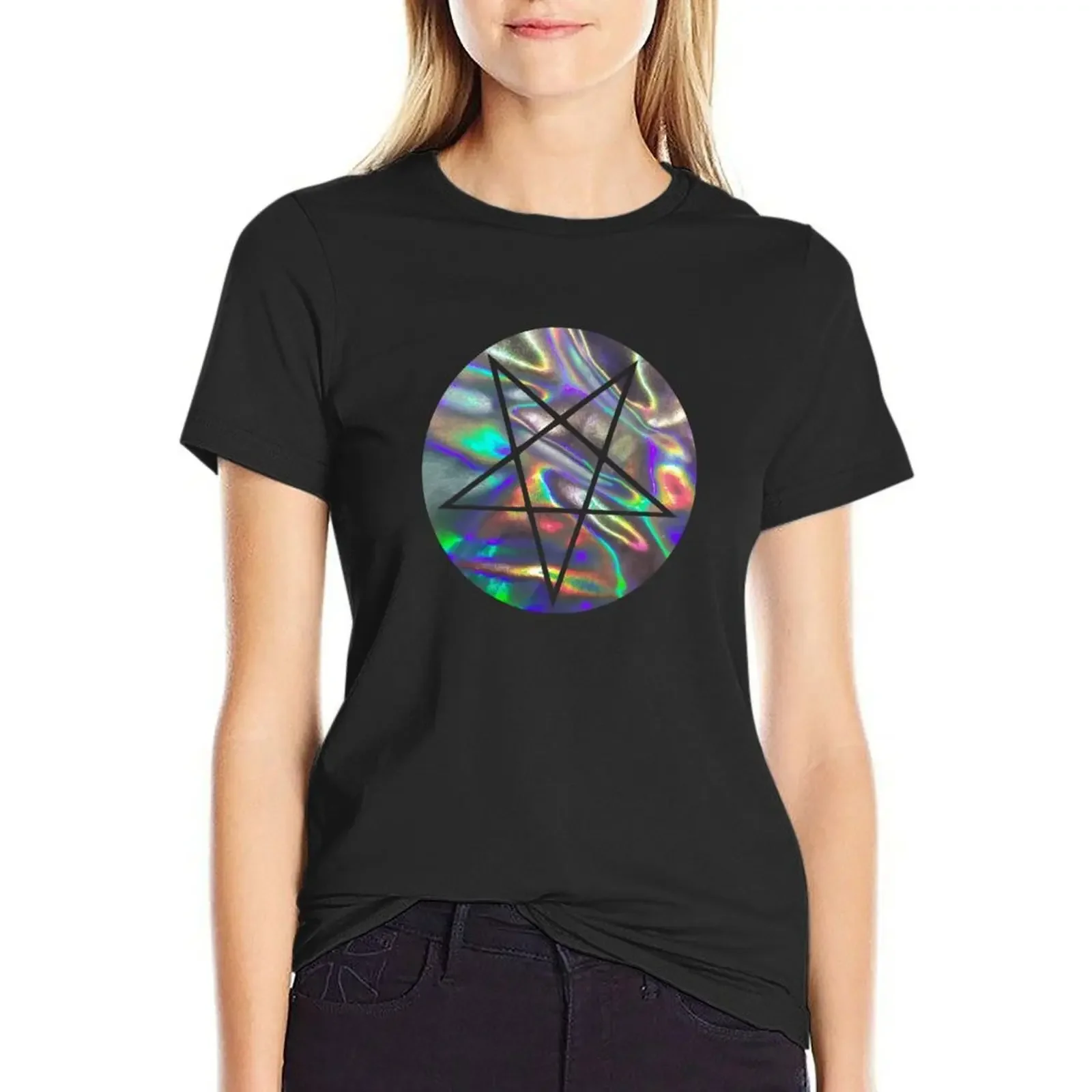 silver hologram print pentagram T-Shirt plus size tops customizeds shirts graphic tees t shirts for Women loose fit
silver hologram print pentagram T-Shirt plus size tops customizeds shirts graphic tees t shirts for Women loose fit