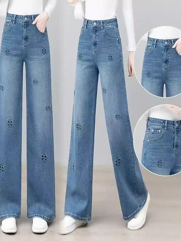 Широкие джинсы с высокой талией, женские летние новые свободные тонкие брюки из ледяного шелка с легкой вышивкой, прямые брюки, джинсовые повседневные брюки...
Широкие джинсы с высокой талией, женские летние новые свободные тонкие брюки из ледяного шелка с легкой вышивкой, прямые брюки, джинсовые повседневные брюки...