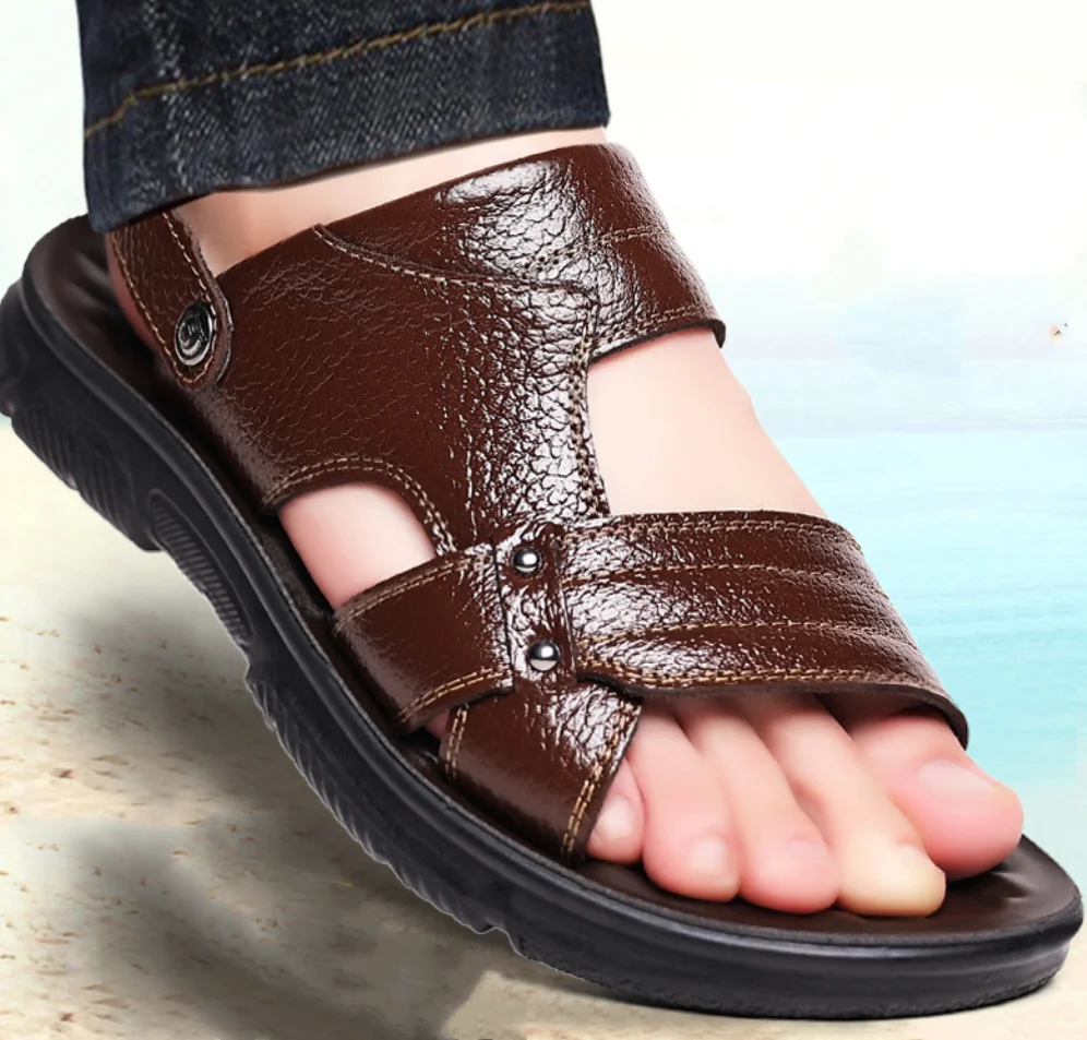 Лето 2022, сандалии из натуральной кожи, мужская обувь, удобные мягкие уличные тапочки с открытым носком, мужские пляжные шлепанцы, обувь SZIE38-48
Лето 2022, сандалии из натуральной кожи, мужская обувь, удобные мягкие уличные тапочки с открытым носком, мужские пляжные шлепанцы, обувь SZIE38-48