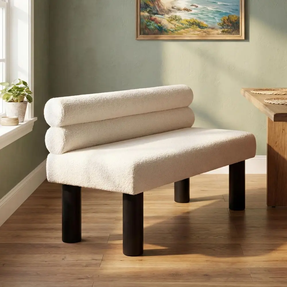holstered Boucle Dining Bench with Backrest Farmhouse Entryway Bench with Rubber Wood Legs Long Indoor Bench for Bedroom Livi
holstered Boucle Dining Bench with Backrest Farmhouse Entryway Bench with Rubber Wood Legs Long Indoor Bench for Bedroom Livi