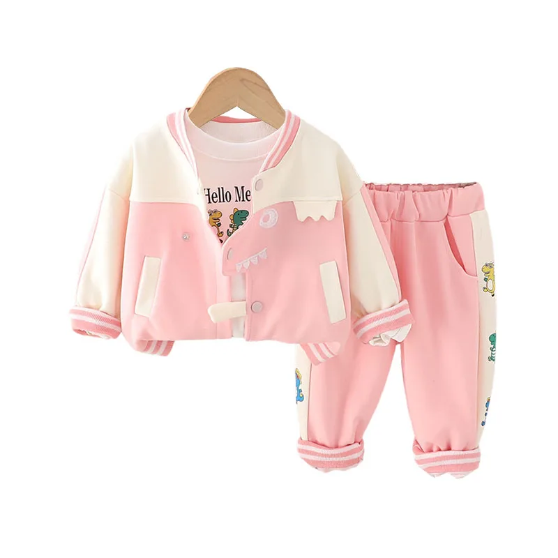 Baby Boy Designer Clothes 2024 Spring Autumn Cute Cartoon Dinosaur Long Sleeve Jackets + T-shirts + Pants Girls Boutique Outfits
Baby Boy Designer Clothes 2024 Spring Autumn Cute Cartoon Dinosaur Long Sleeve Jackets + T-shirts + Pants Girls Boutique Outfits