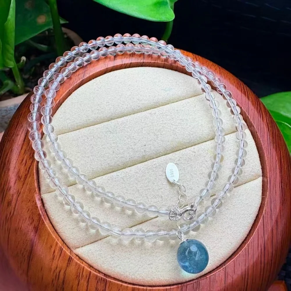 Natural Aquamarine Crystal Clavicle Necklace for Women Fashion Healing Jewelry Sweet Gift Chain 1 Piece
Natural Aquamarine Crystal Clavicle Necklace for Women Fashion Healing Jewelry Sweet Gift Chain 1 Piece
