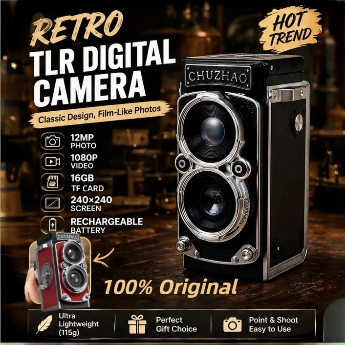 CHUZHAO Vintage Mini Digital Camera Retro Autofocus 12MP, 1080P FHD Video Vlogging Portable Camera for Birthday Idea Gift
CHUZHAO Vintage Mini Digital Camera Retro Autofocus 12MP, 1080P FHD Video Vlogging Portable Camera for Birthday Idea Gift