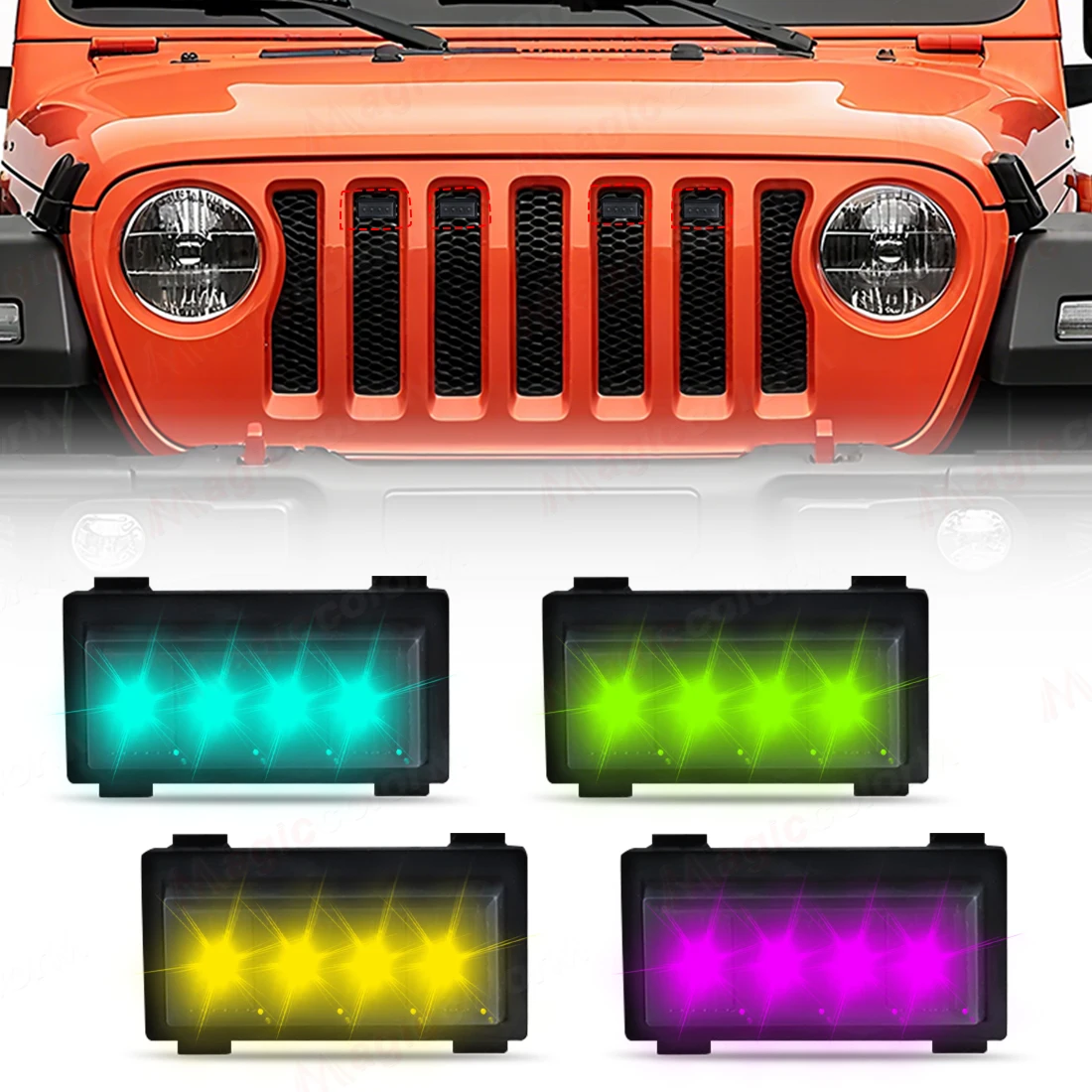 4pcs RGB Grille Lights For Jeep Wrangler JL 2018 2019 2020 2021 2022 2023 LED Front Grill Light Warning Daylight Car Accessories
4pcs RGB Grille Lights For Jeep Wrangler JL 2018 2019 2020 2021 2022 2023 LED Front Grill Light Warning Daylight Car Accessories