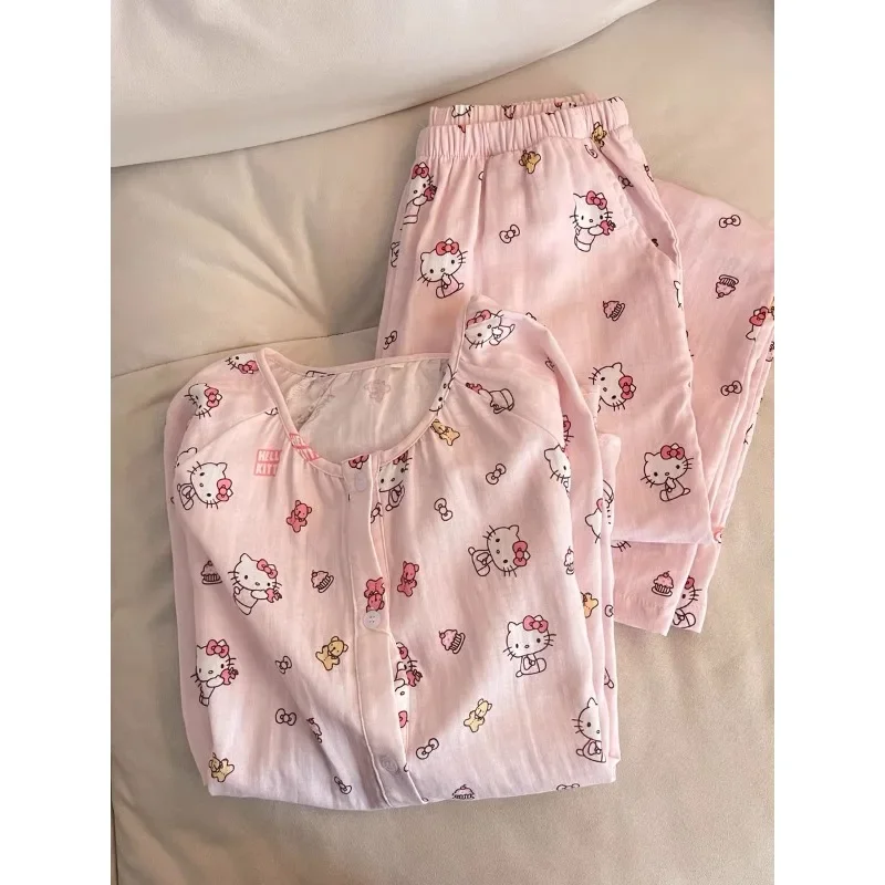 2pcs/Set Sanrio Kitty Cartoon thin summer Pajamas Printed Women Pants Sleepwear Set cute Soft Comfortable Casual Loungewear gift
2pcs/Set Sanrio Kitty Cartoon thin summer Pajamas Printed Women Pants Sleepwear Set cute Soft Comfortable Casual Loungewear gift