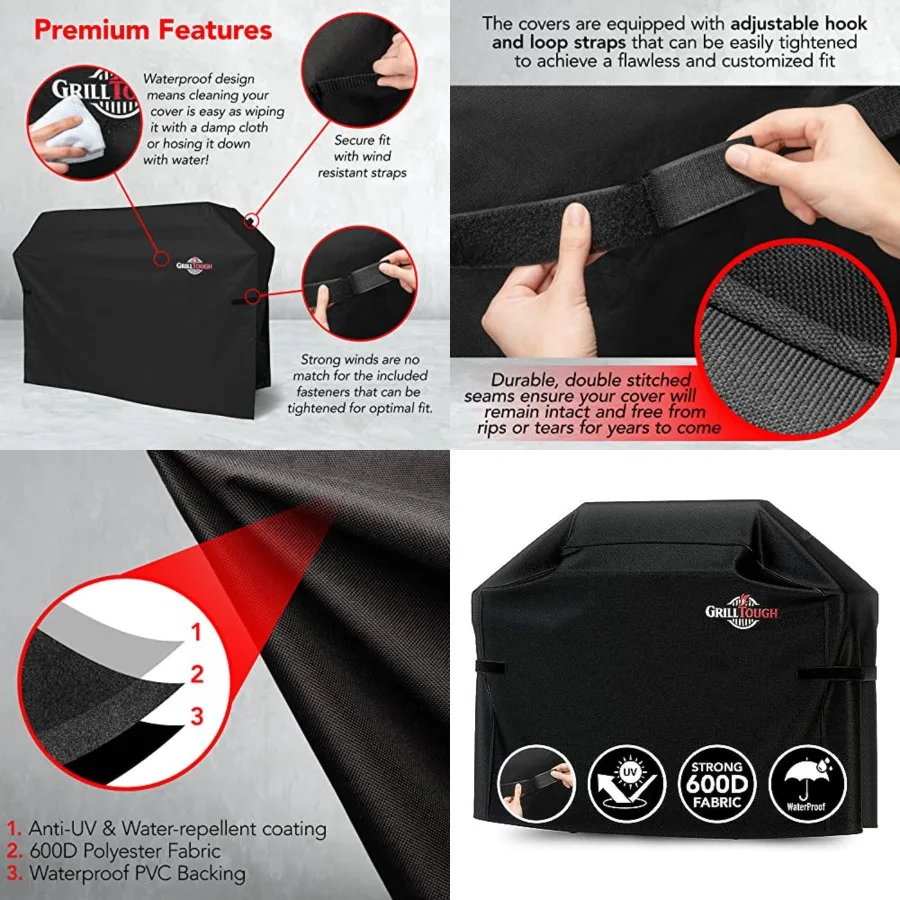 Heavy Duty BBQ Grill Cover for Outdoor Grill, 58 Inch Waterproof, Weather Resist, UV Fade Resist with Adjustable Straps Gas Gri
Heavy Duty BBQ Grill Cover for Outdoor Grill, 58 Inch Waterproof, Weather Resist, UV Fade Resist with Adjustable Straps Gas Gri