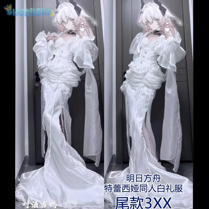 Theresa Cosplay Costume Game Arknights Women elegant white long dress props accessories wig Halloween party new Theresa uniform
Theresa Cosplay Costume Game Arknights Women elegant white long dress props accessories wig Halloween party new Theresa uniform