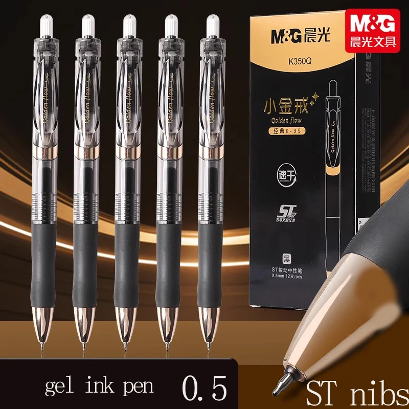 M&G Gel Pen, Black 0.5mm, Fast Drying Ink, st Nib, Soft Grip, Refillable, Suitable for Students and Office Use
M&G Gel Pen, Black 0.5mm, Fast Drying Ink, st Nib, Soft Grip, Refillable, Suitable for Students and Office Use
