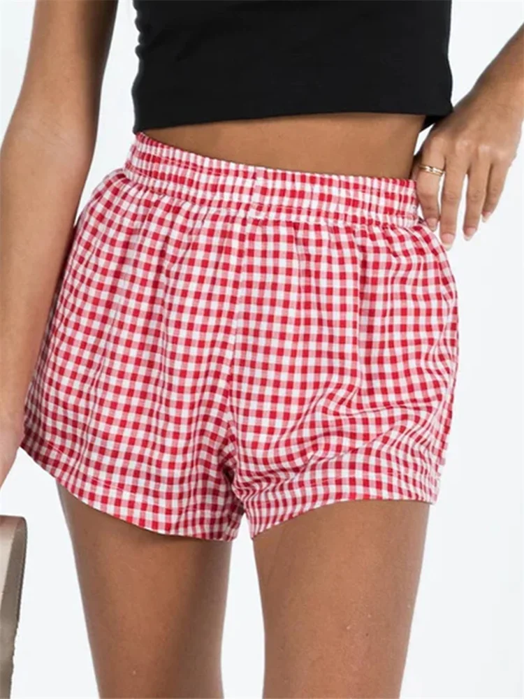 Dourbesty Women Plaid Print Shorts Elastic High Waist Loose Casual Shorts Summer Club Short Pants Streetwear with Pockets
Dourbesty Women Plaid Print Shorts Elastic High Waist Loose Casual Shorts Summer Club Short Pants Streetwear with Pockets