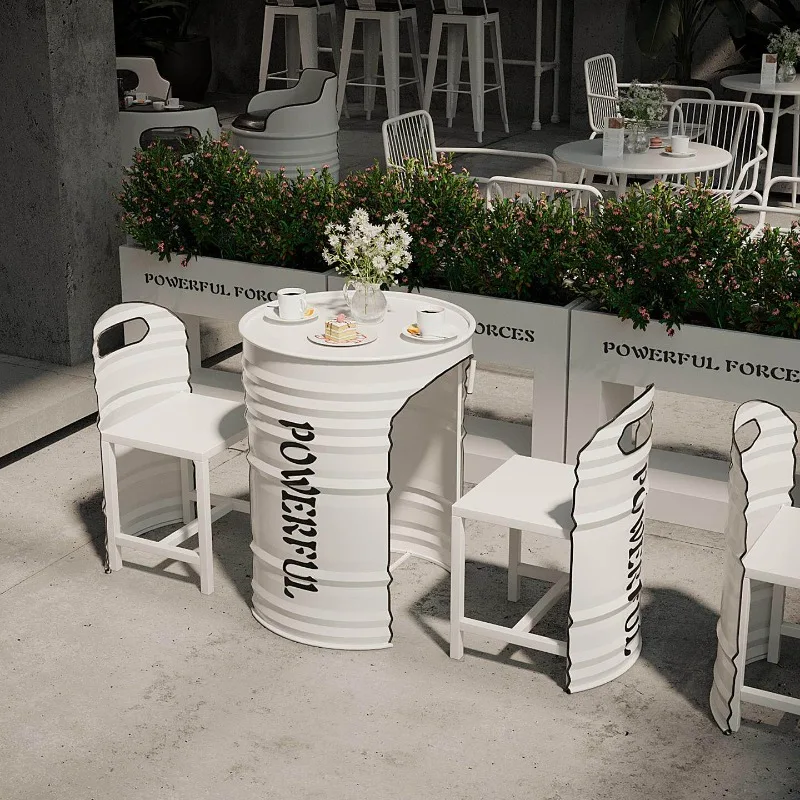 Industrial-style outdoor outdoor table and chairs, Internet celebrity milk tea shop, caf creative oil drum dining table
Industrial-style outdoor outdoor table and chairs, Internet celebrity milk tea shop, caf creative oil drum dining table