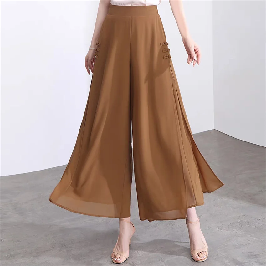 Gowyimmes 2025 New Fahsion Big Size Women Chiffon Pants Casual Lady Wide Leg Pant Female Split Cropped Trousers Outwear PD1777
Gowyimmes 2025 New Fahsion Big Size Women Chiffon Pants Casual Lady Wide Leg Pant Female Split Cropped Trousers Outwear PD1777