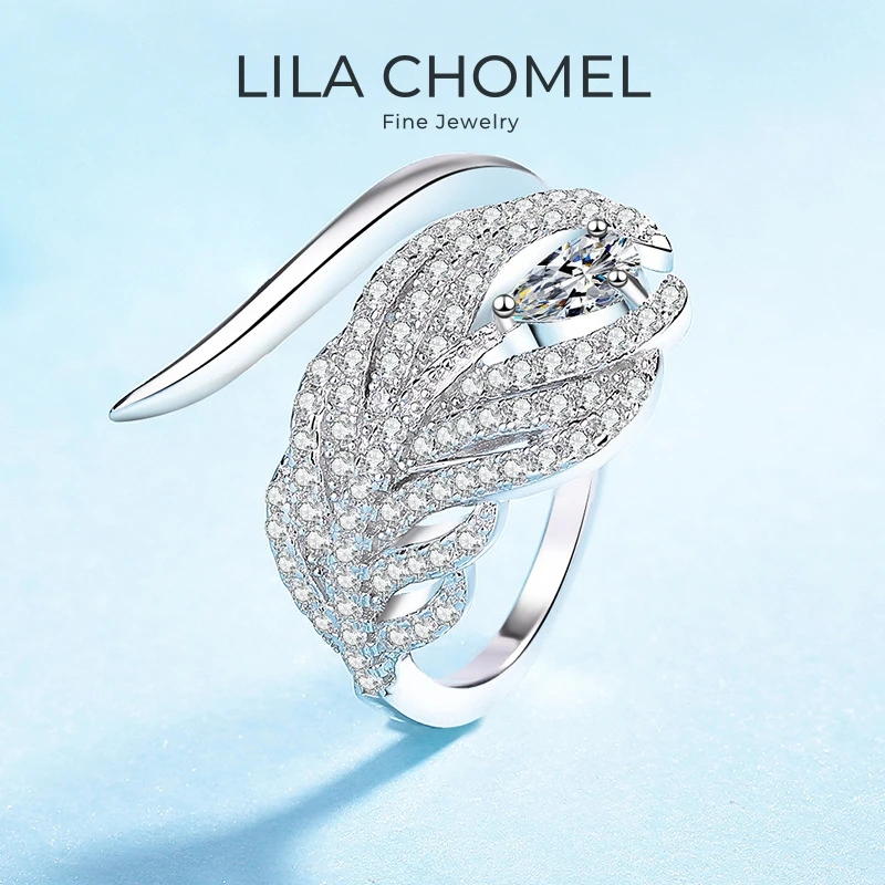 Girl Friend Valentines Day 18K White Gold Birthday Gift Rings 0.848CT Moissanite Diamond Women PT950 Feather Shape Wedding Bands
Girl Friend Valentines Day 18K White Gold Birthday Gift Rings 0.848CT Moissanite Diamond Women PT950 Feather Shape Wedding Bands