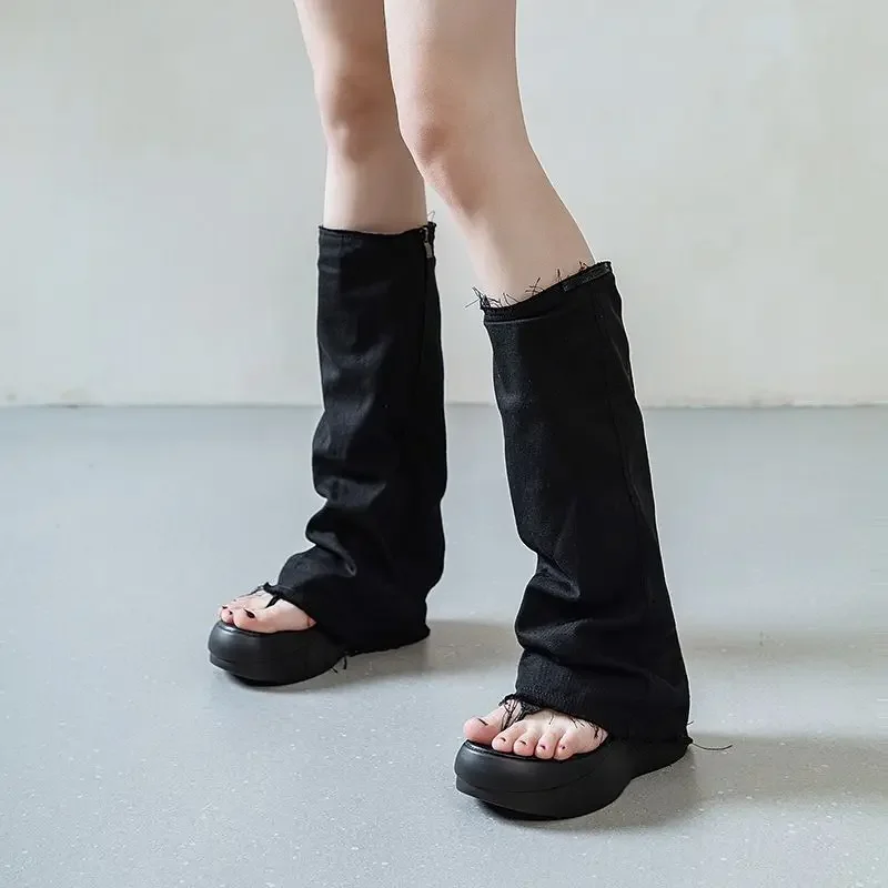 Flip-Flops Jeans Tube Platform High Boots Woman 2025 Black Thick Bottom Side Zipper Thin Boots Sandals Fashion Shoes for Women
Flip-Flops Jeans Tube Platform High Boots Woman 2025 Black Thick Bottom Side Zipper Thin Boots Sandals Fashion Shoes for Women