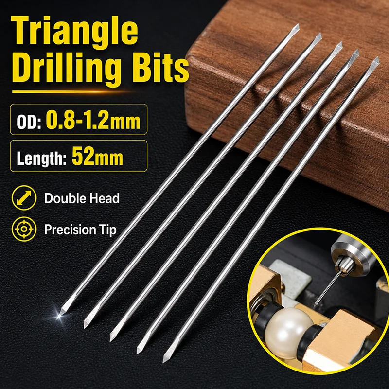 Double End Triangle Drill Bits 0.8-1.2mm Precision Micro Drilling Tool 52mm Engraving Drill for Wood Plastic Jewelry Craft DIY
Double End Triangle Drill Bits 0.8-1.2mm Precision Micro Drilling Tool 52mm Engraving Drill for Wood Plastic Jewelry Craft DIY