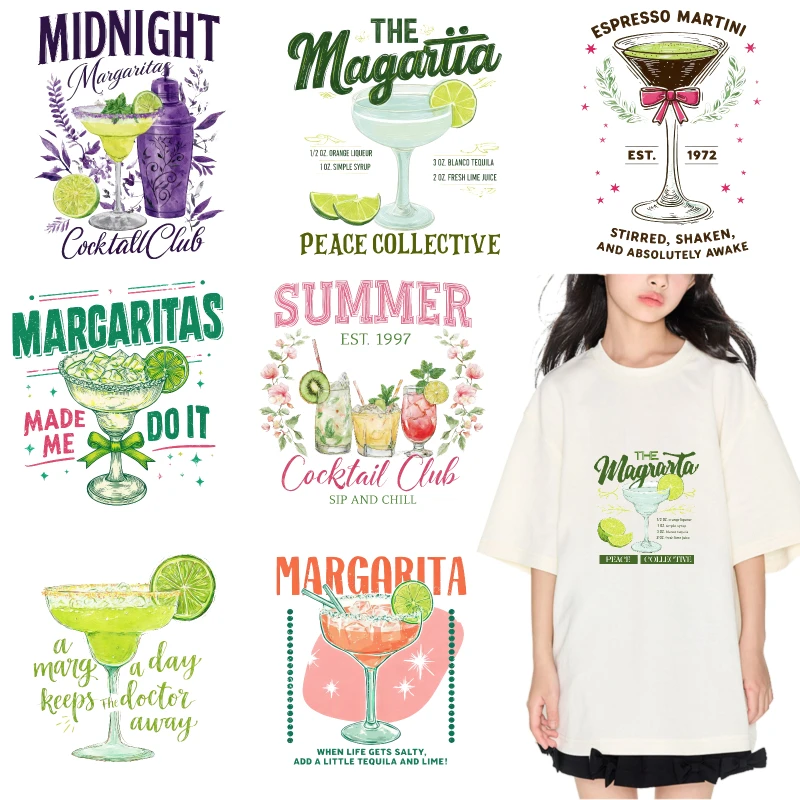 2PCS Margarita Cocktail Art Design Print iron on patches DTF Patches for clothes Iron-on transfers for clothing heat transfer
2PCS Margarita Cocktail Art Design Print iron on patches DTF Patches for clothes Iron-on transfers for clothing heat transfer