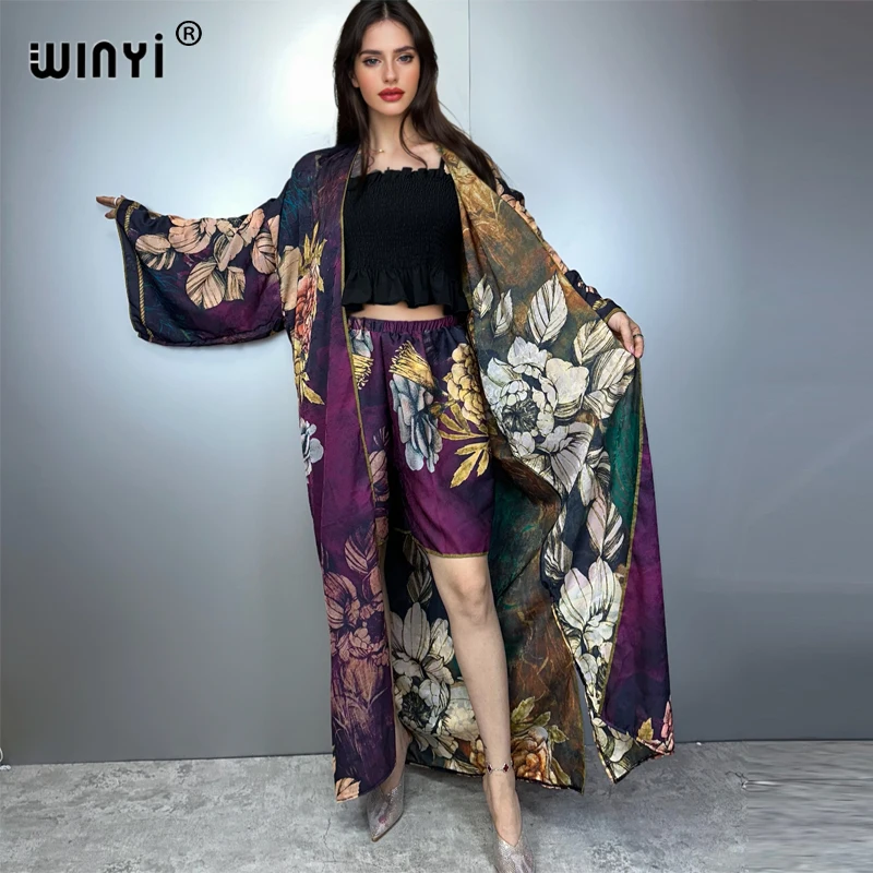 WINYI high quality 2 piece sets summer outfit woman Bohemian Print loose kimono Floor Length beach cover up abayas femme dress
WINYI high quality 2 piece sets summer outfit woman Bohemian Print loose kimono Floor Length beach cover up abayas femme dress