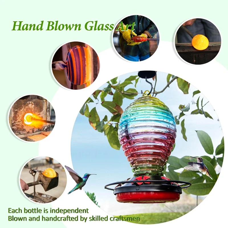 Glass Hummingbird Feeder Rainbow Hummingbird Feeders For Outdoors Hanging 29 Ounces, Cute Spiral Shape Bottle
Glass Hummingbird Feeder Rainbow Hummingbird Feeders For Outdoors Hanging 29 Ounces, Cute Spiral Shape Bottle