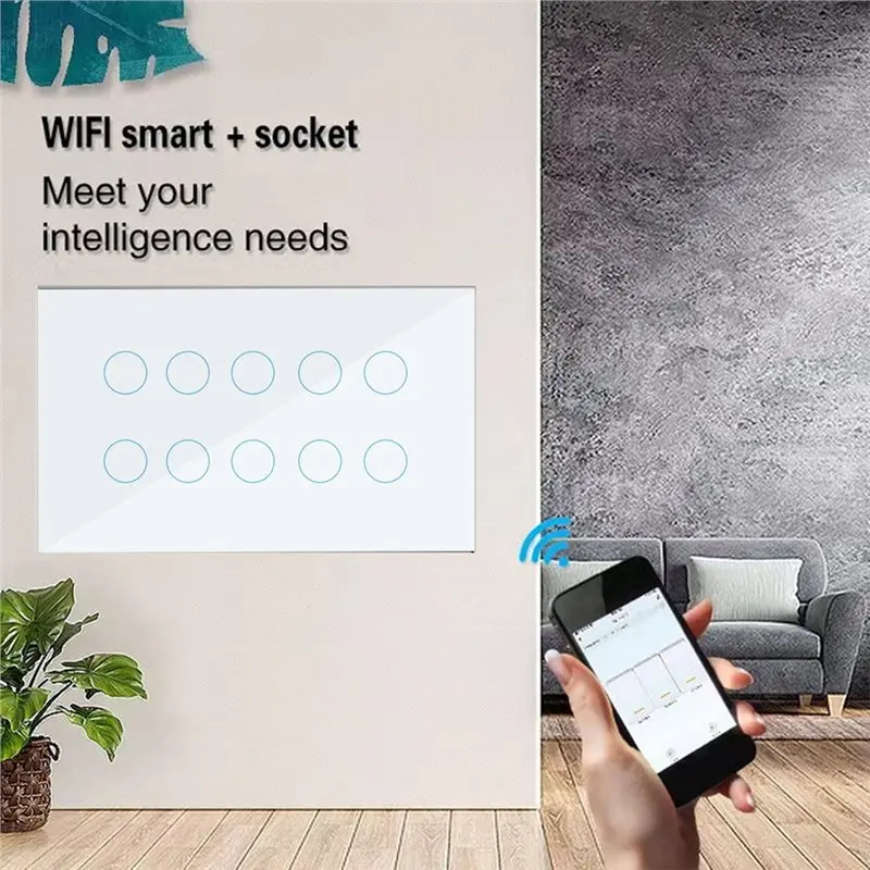 AC62-WIFI Smart Touch Light Wall Switch Interruptor Glass Panel Tuya Smart Life For Alexa Google Home
AC62-WIFI Smart Touch Light Wall Switch Interruptor Glass Panel Tuya Smart Life For Alexa Google Home
