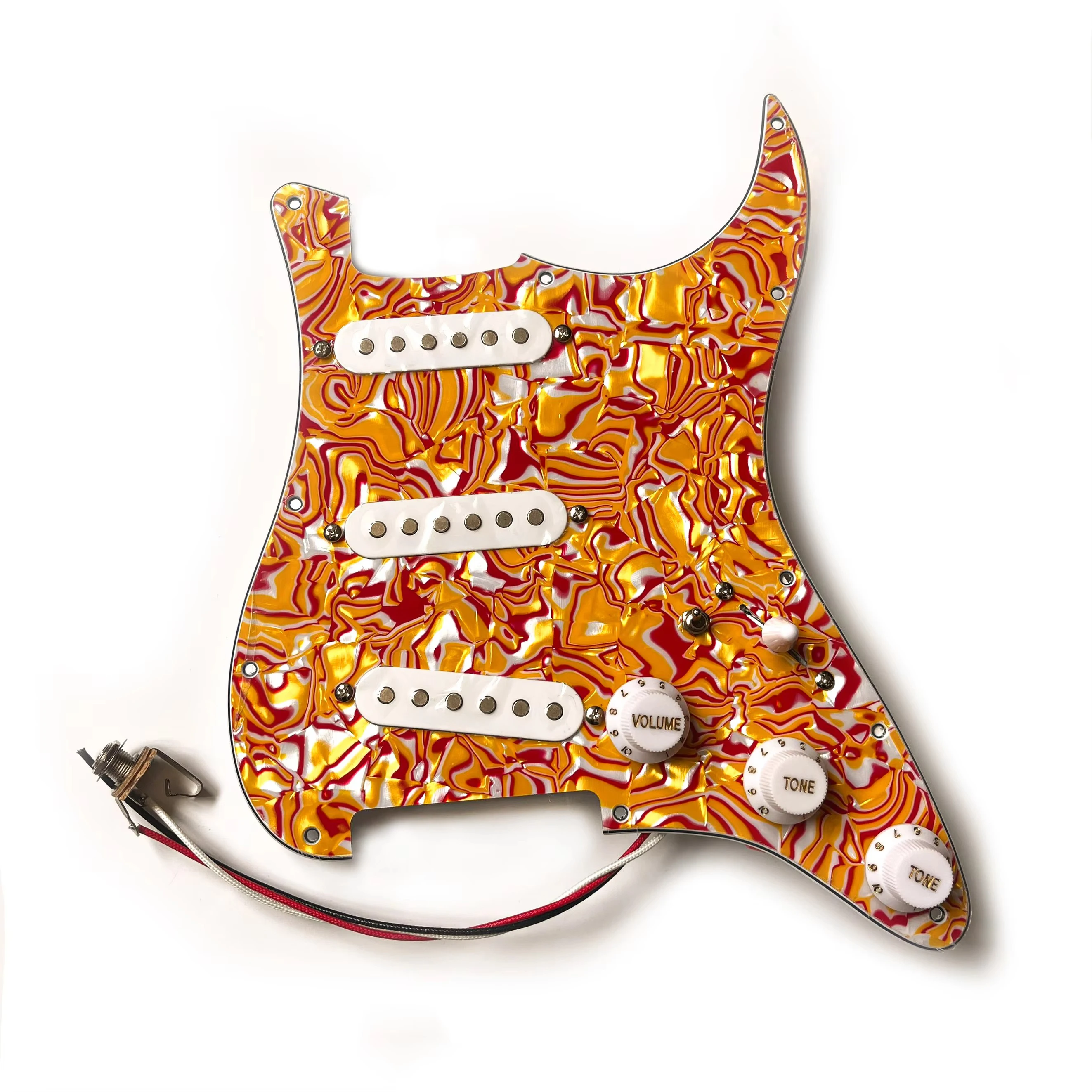 SSS Loaded Prewired ST Pickguard Set Single Coil Pickups 250K Copper Multifunction Switch For St Guitar Pickguard Set
SSS Loaded Prewired ST Pickguard Set Single Coil Pickups 250K Copper Multifunction Switch For St Guitar Pickguard Set