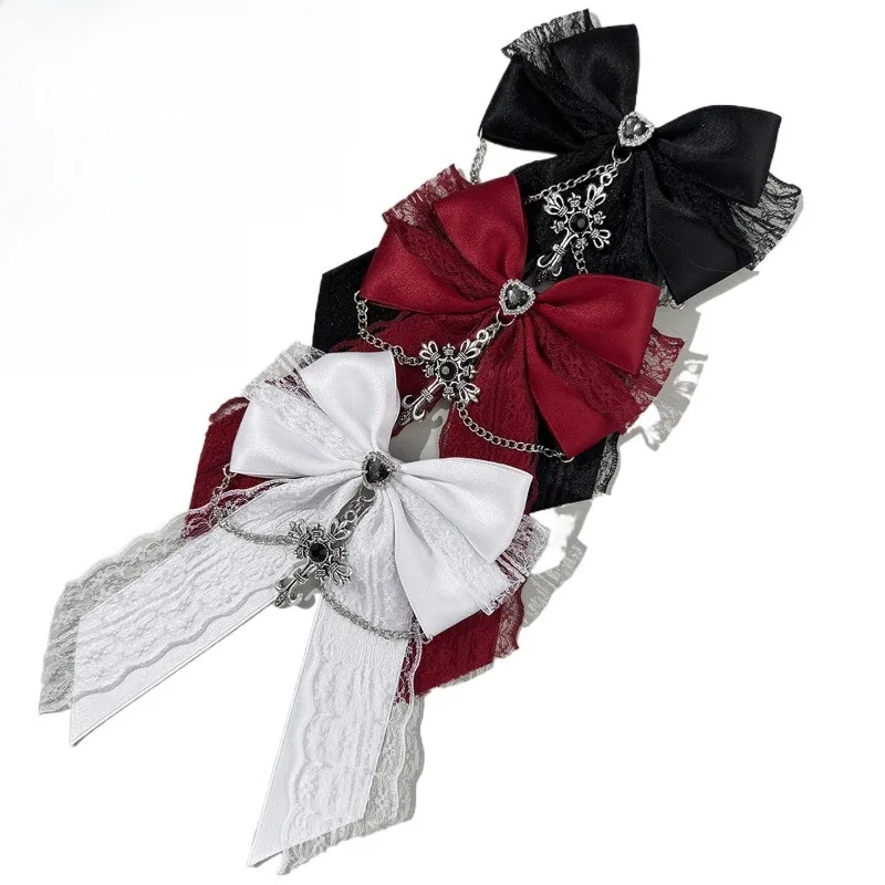 3pcs New Heart Cross Chain Lace Bow Hair Clips for Women Dark Sweet Cool Punk Style Hair Accessories
3pcs New Heart Cross Chain Lace Bow Hair Clips for Women Dark Sweet Cool Punk Style Hair Accessories