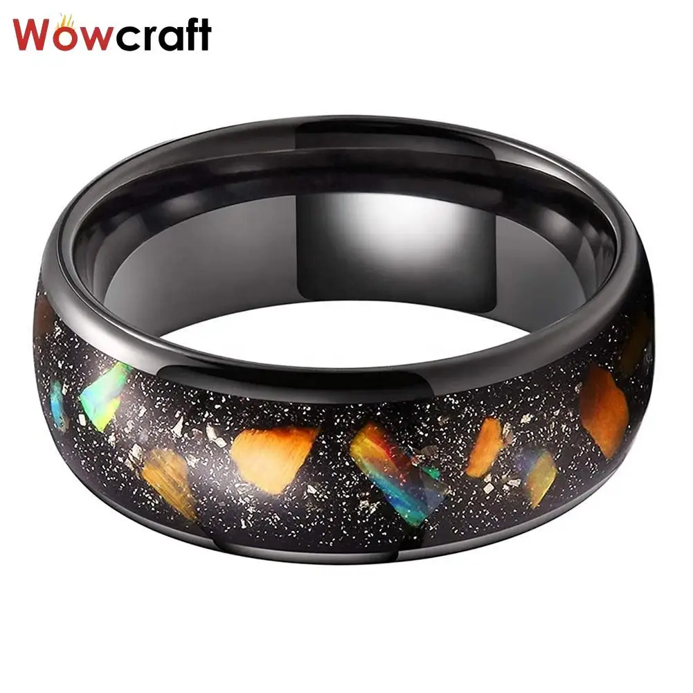 Real Blue Opal Tiger Eyes Inlay Domed Polished Black Tungsten Ring for Men Women Engagement Wedding Band
Real Blue Opal Tiger Eyes Inlay Domed Polished Black Tungsten Ring for Men Women Engagement Wedding Band