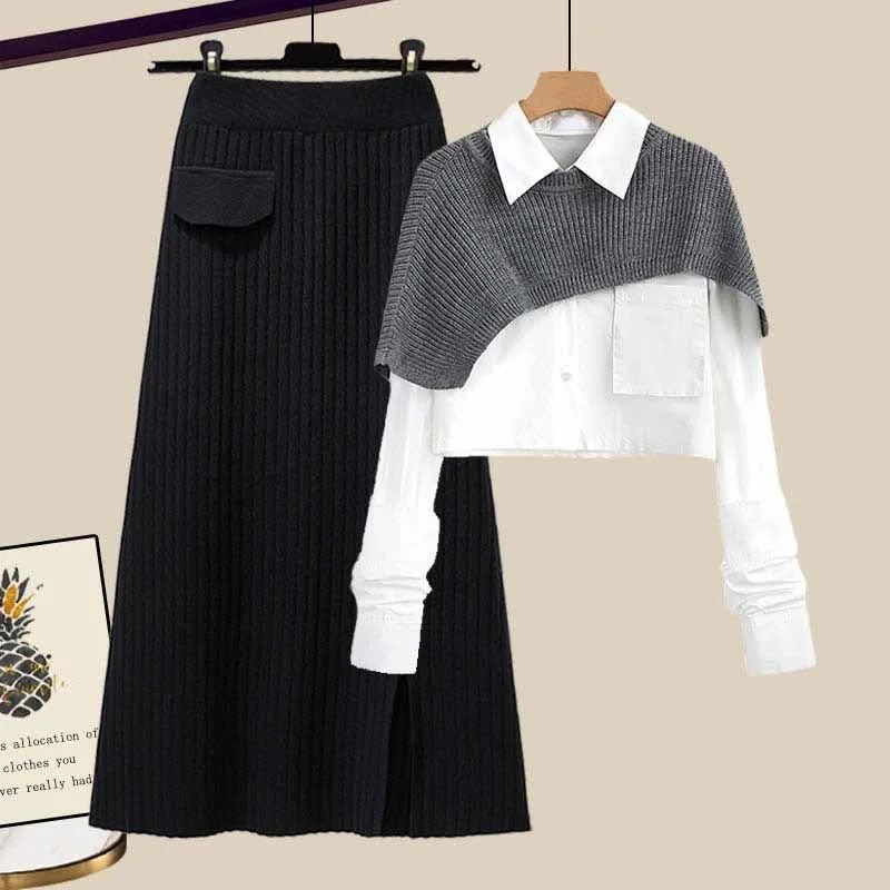 Women's Autumn and Winter Set 2025 New Loose Shawl Shirt High Waist Knitted Half Skirt Three Piece Set Fashion
Women's Autumn and Winter Set 2025 New Loose Shawl Shirt High Waist Knitted Half Skirt Three Piece Set Fashion