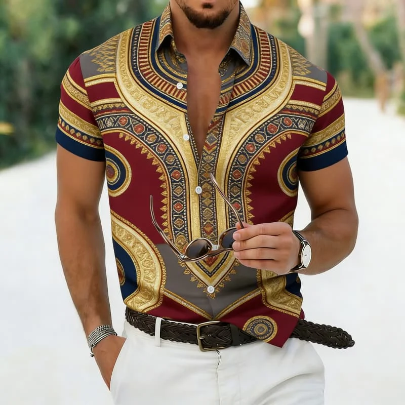 Men's Exquisite Luxury Nature Inspired Print Short Sleeve Shirt Casual Fashion For Beach Vacation And Daily Street Outfits
Men's Exquisite Luxury Nature Inspired Print Short Sleeve Shirt Casual Fashion For Beach Vacation And Daily Street Outfits