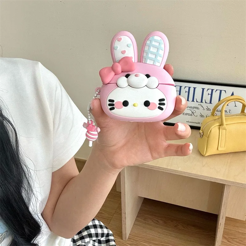 For Apple AirPods 1 2 3 4 Pro 2 Case 3D Cute Cartoon Rabbit Hello Kitty Silicone Earphone Protective Case With Pendant
For Apple AirPods 1 2 3 4 Pro 2 Case 3D Cute Cartoon Rabbit Hello Kitty Silicone Earphone Protective Case With Pendant