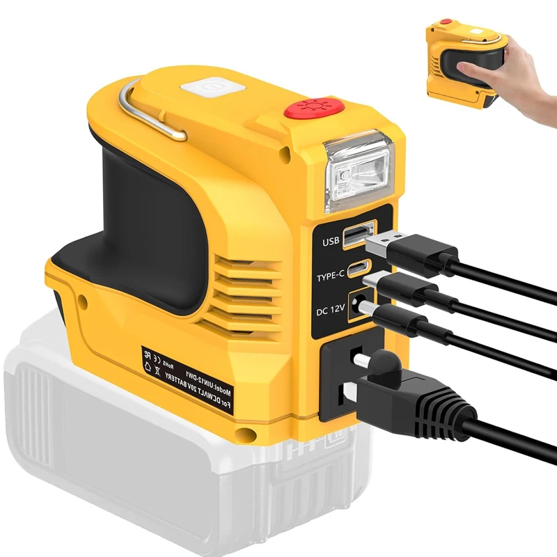 180W Battery Adapter for Dewalt Inverter Converter For Dewalt DC20V To110V~120V Battery Powered Outlet with USB/Type-C US/EUPlug
180W Battery Adapter for Dewalt Inverter Converter For Dewalt DC20V To110V~120V Battery Powered Outlet with USB/Type-C US/EUPlug