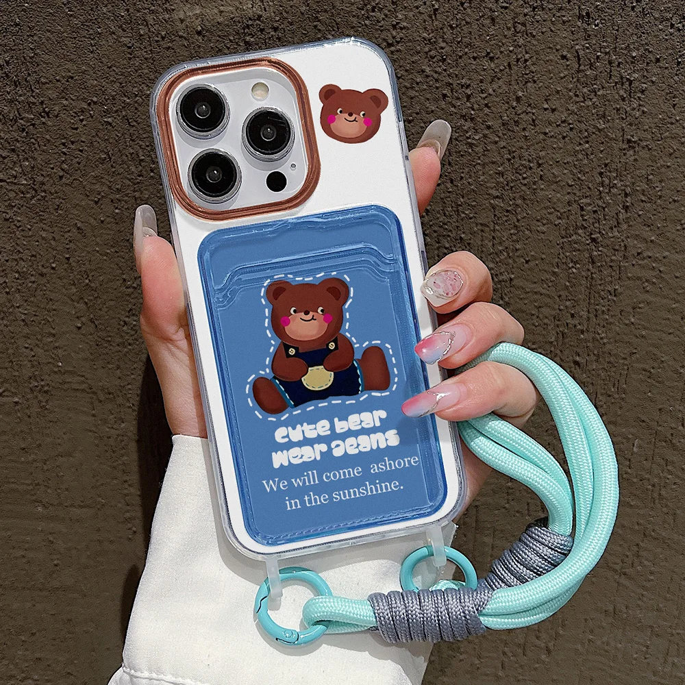 Cute Cartoon Bear Silicone Case for iPhone 14 Case iPhone 15 16 13 12 11 Pro Max XS X XR 7 8 Plus SE Bracelet Wallet Card Cover
Cute Cartoon Bear Silicone Case for iPhone 14 Case iPhone 15 16 13 12 11 Pro Max XS X XR 7 8 Plus SE Bracelet Wallet Card Cover