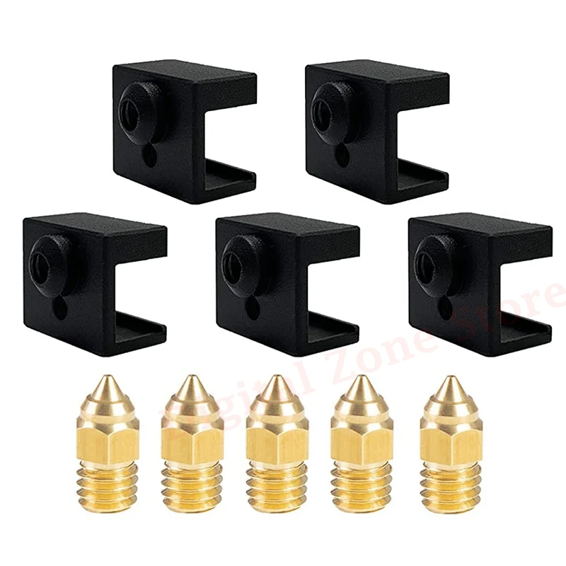 5PCS 0.4mm Nozzles with 5PCS Heater Block Silicone Covers Kit for Sprite Extruder, Ender-3 S1/3 S1 Pro/3 S1 Plus CR-10 Smart Pro
5PCS 0.4mm Nozzles with 5PCS Heater Block Silicone Covers Kit for Sprite Extruder, Ender-3 S1/3 S1 Pro/3 S1 Plus CR-10 Smart Pro