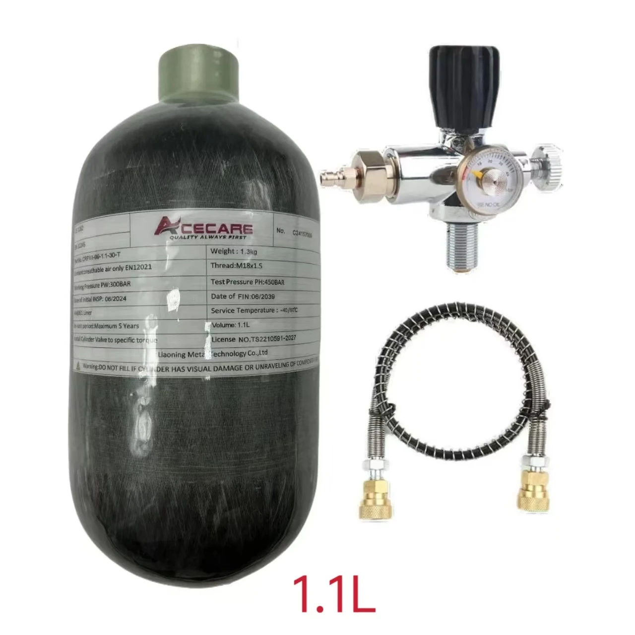 ACECARE 4500Psi 300Bar 1.1L Цилиндр из углеродного волокна Воздушная бутылка высокого давления с регулирующим клапаном HPA Tank Mini Scuba M18 * 1,5
ACECARE 4500Psi 300Bar 1.1L Цилиндр из углеродного волокна Воздушная бутылка высокого давления с регулирующим клапаном HPA Tank Mini Scuba M18 * 1,5