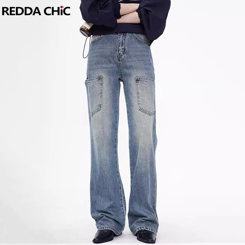 ReddaChic Multi-pocket Wide Leg Jeans Women Bleached Blue Wash Loose Casual Denim Pants High Rise Y2k Trousers Korean Streetwear
ReddaChic Multi-pocket Wide Leg Jeans Women Bleached Blue Wash Loose Casual Denim Pants High Rise Y2k Trousers Korean Streetwear